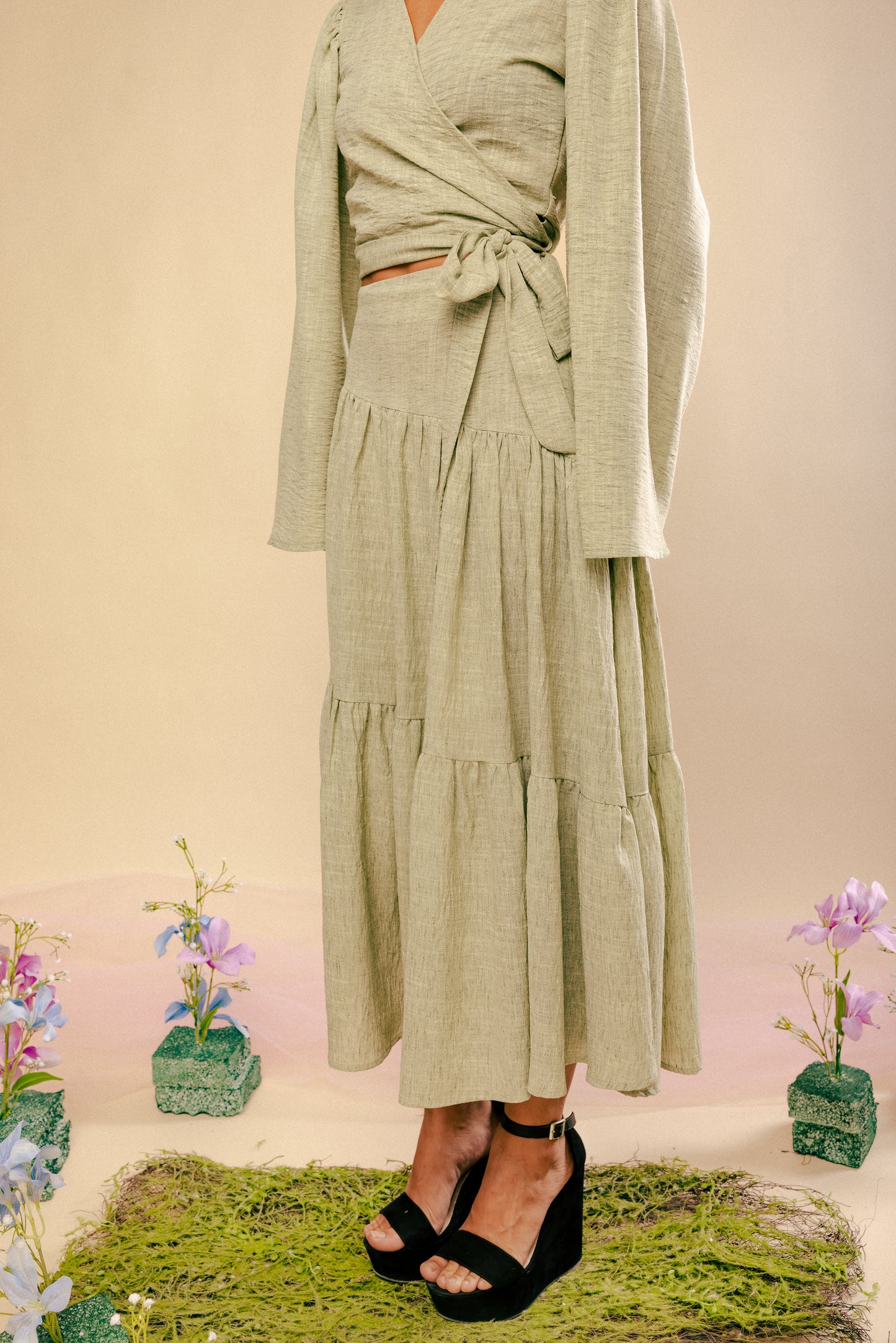 Twirl in Pistache Skirt