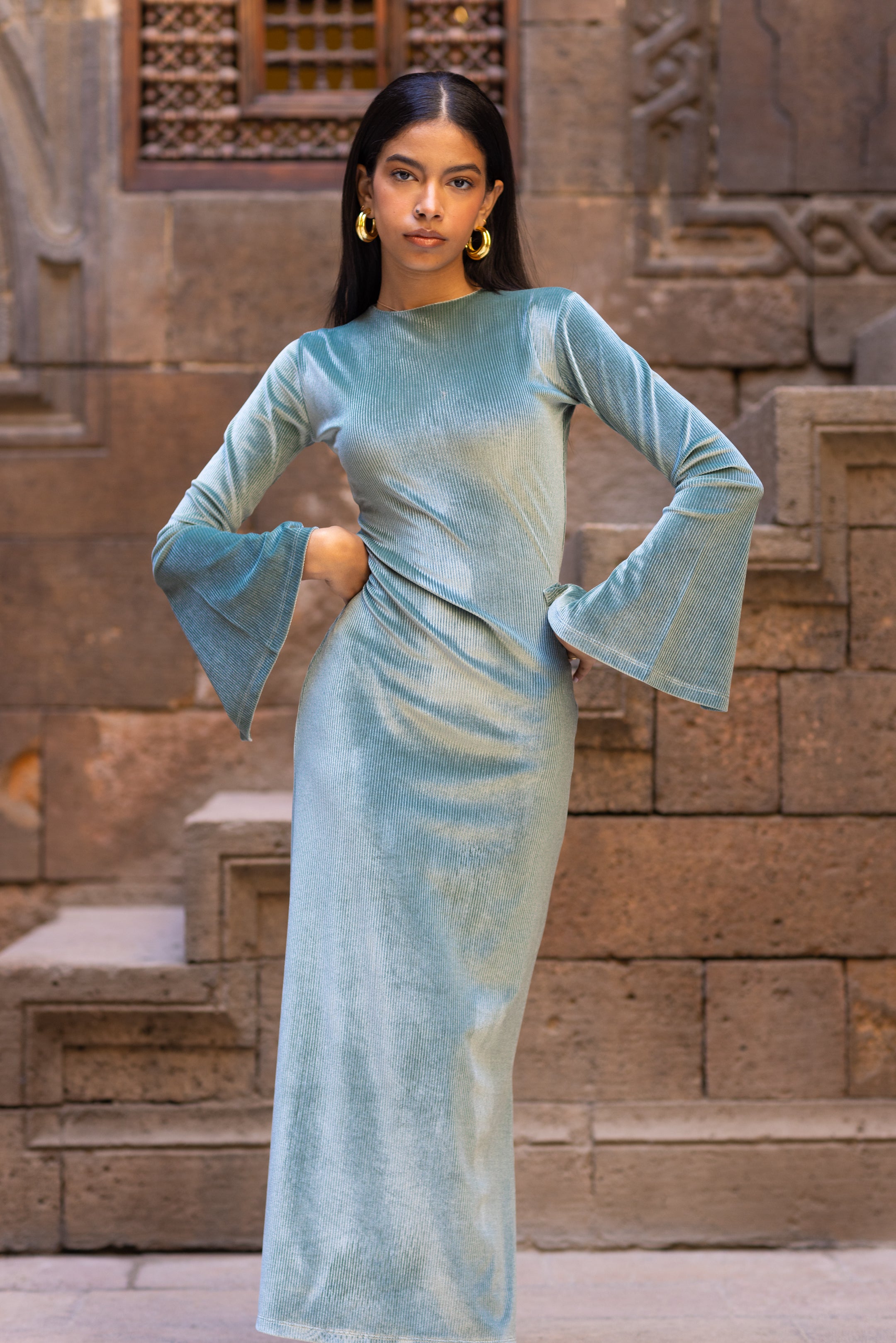 Mint Green Fitted Dress Runes Mint Green Fitted Dress Runes