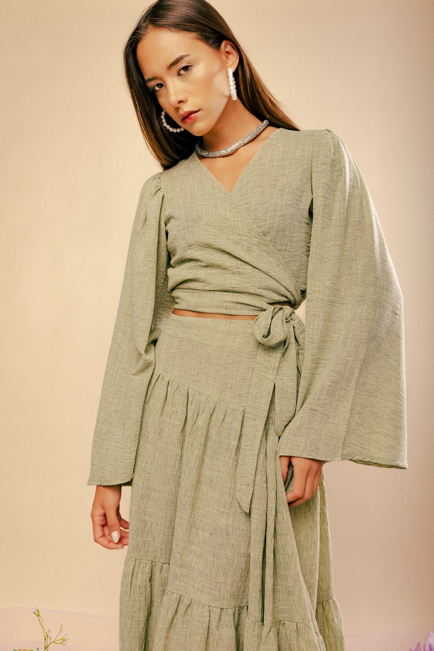 Pistache Wrap Top