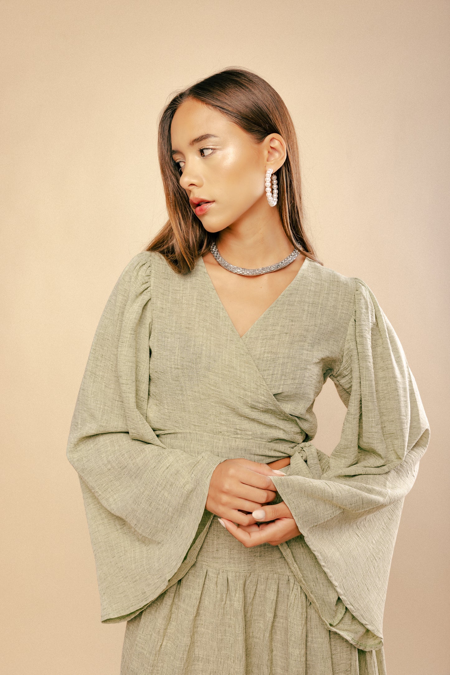 Pistache Wrap Top
