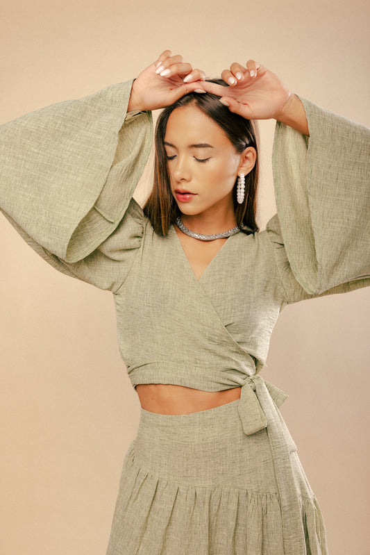 Pistache Wrap Top