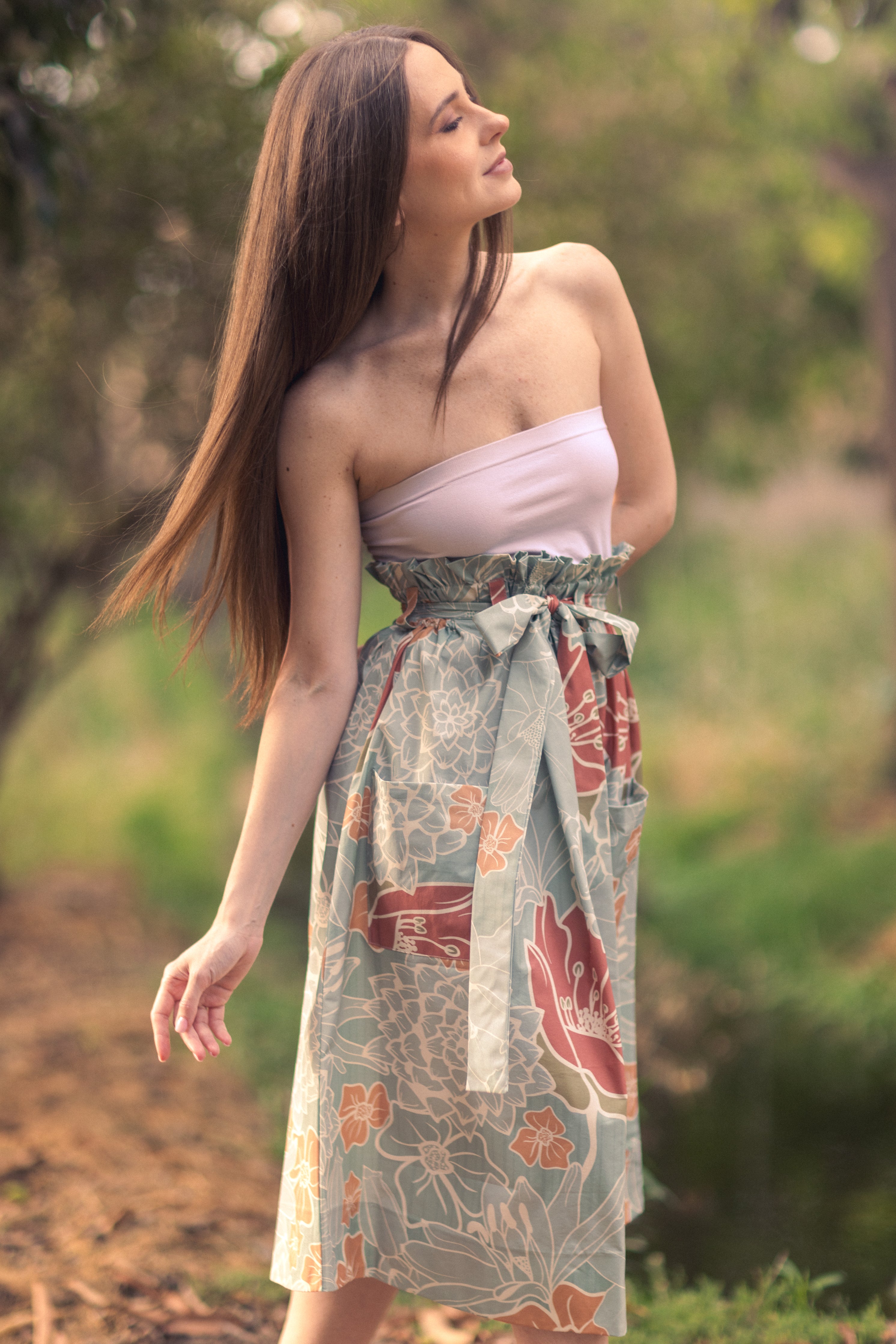 Brushstrokes of Summer A-Line Skirt