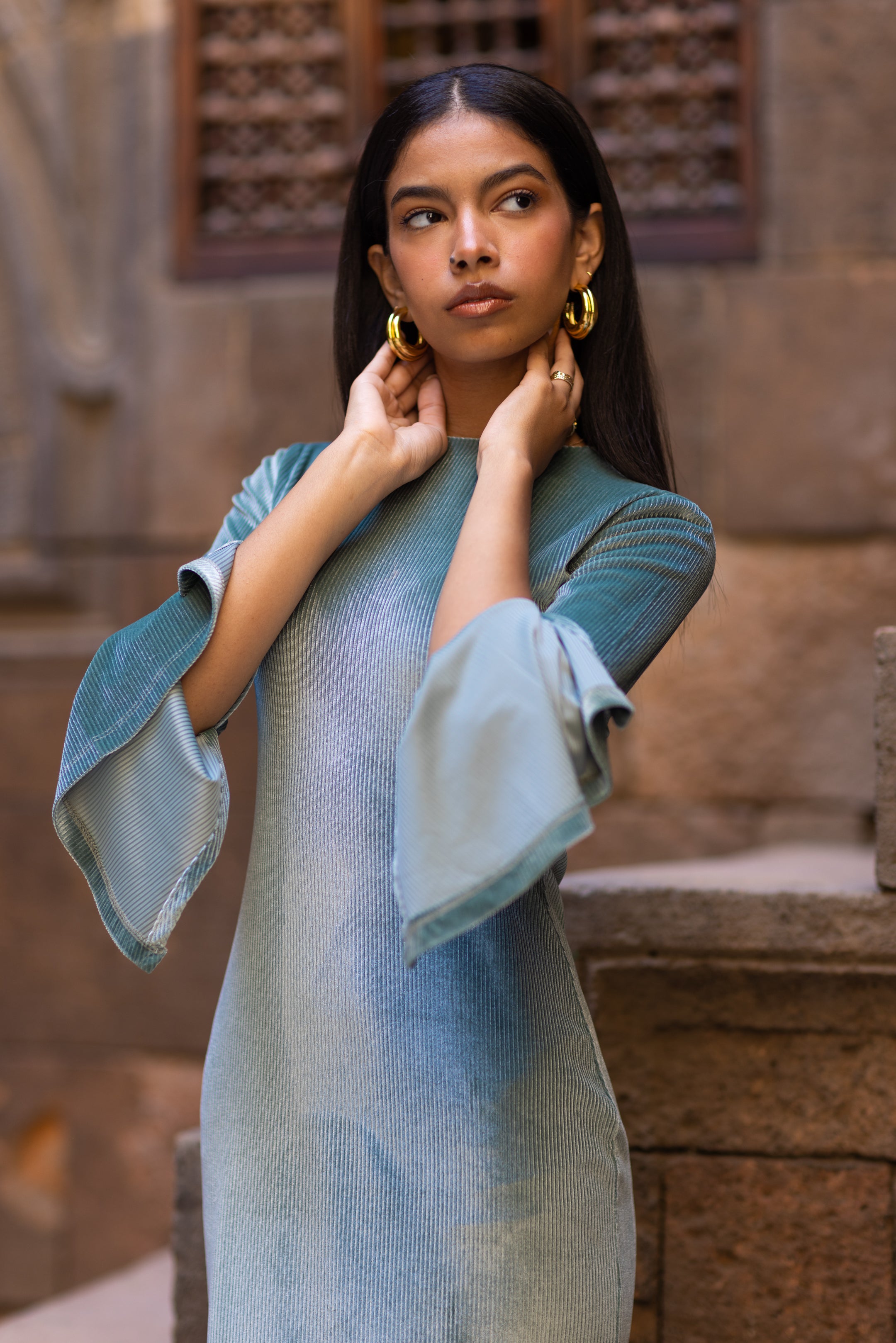Mint Green Fitted Dress Runes Mint Green Fitted Dress Runes