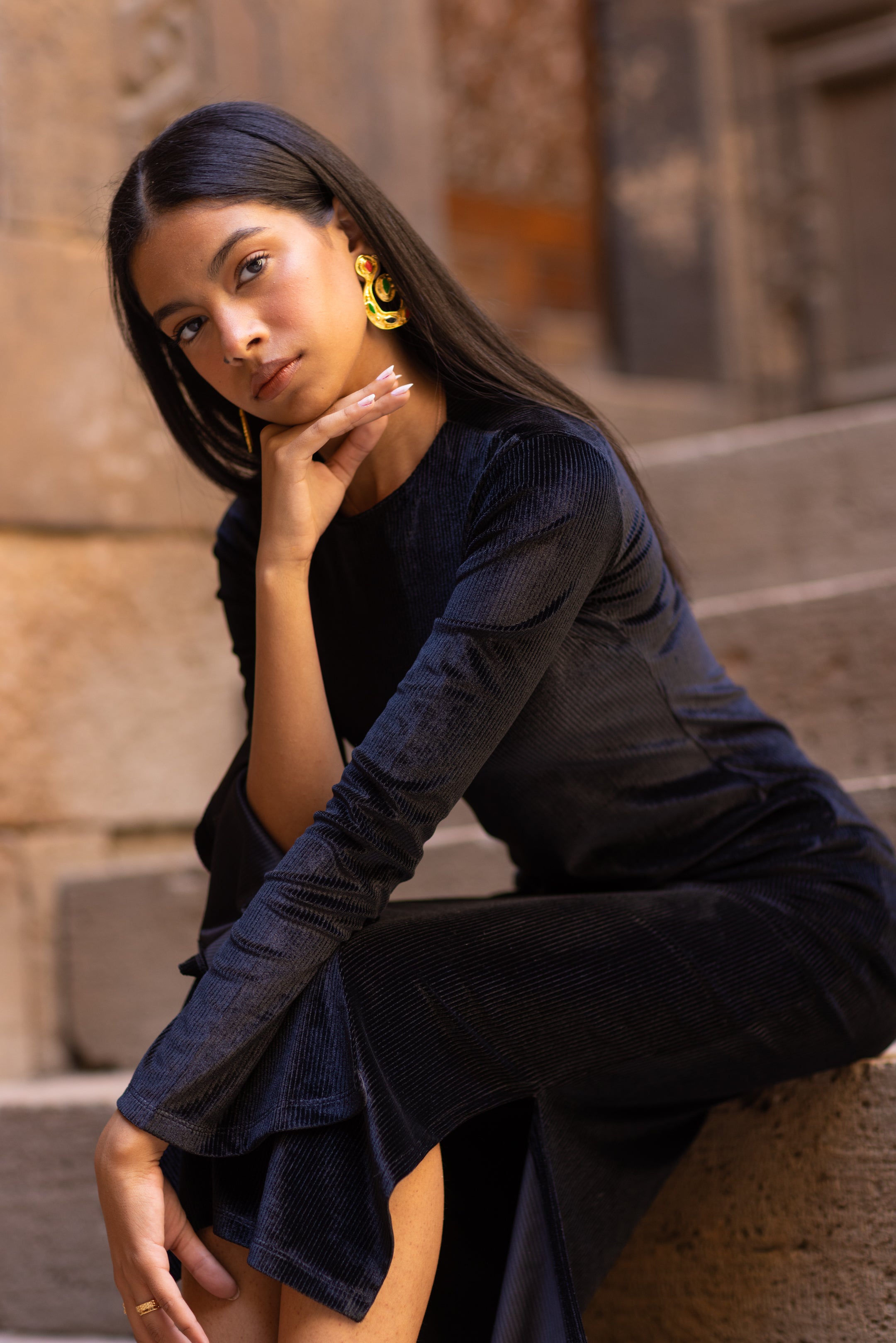 Black Fitted Dress Runes Black Fitted Dress Runes