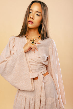 Blush Wrap Top