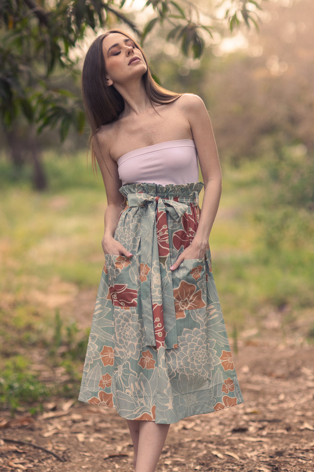 Brushstrokes of Summer A-Line Skirt