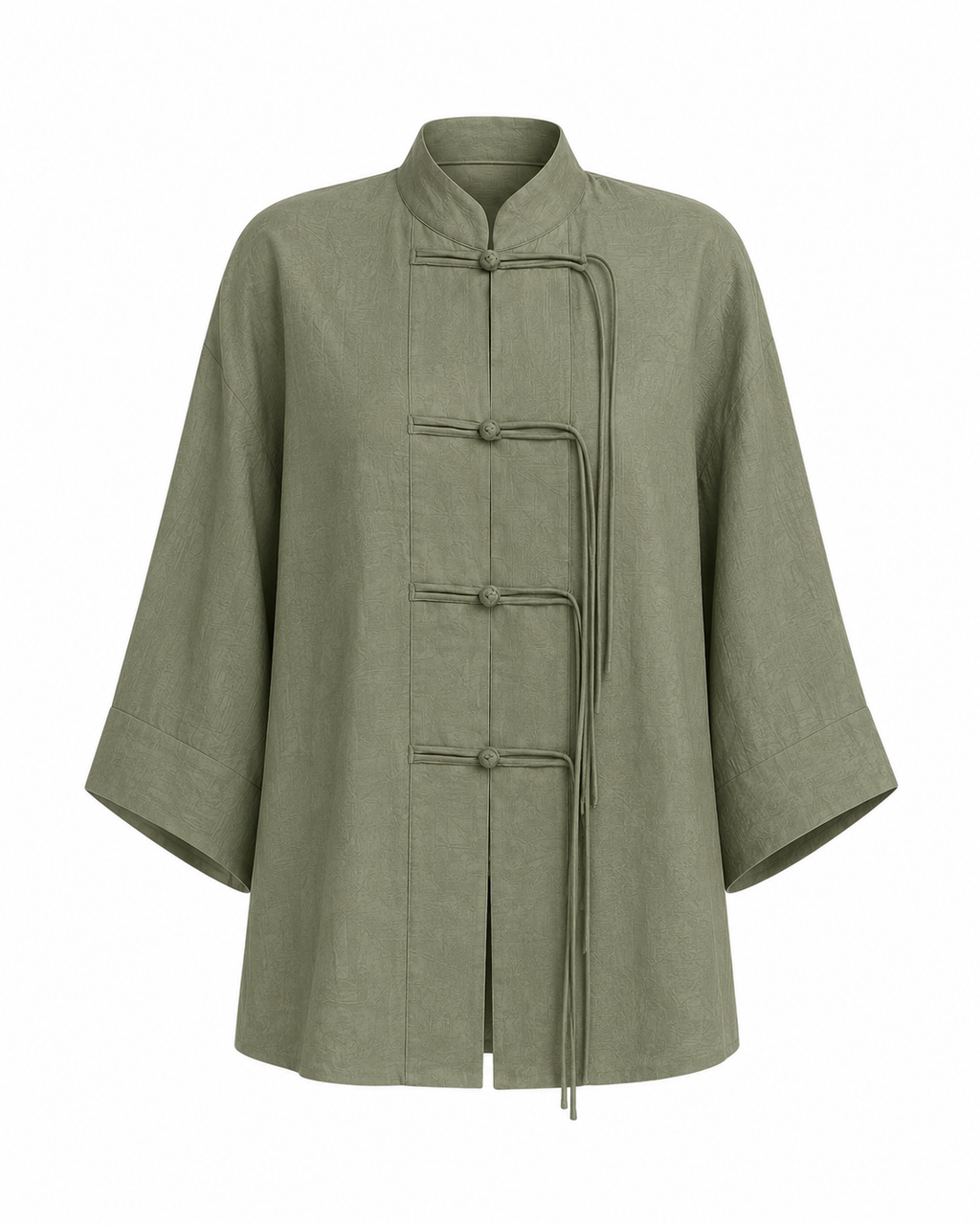 Olive Green Chinese Kimono