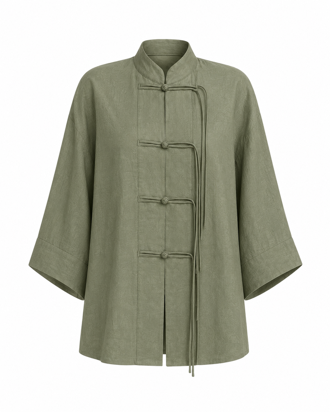 Olive Green Chinese Kimono