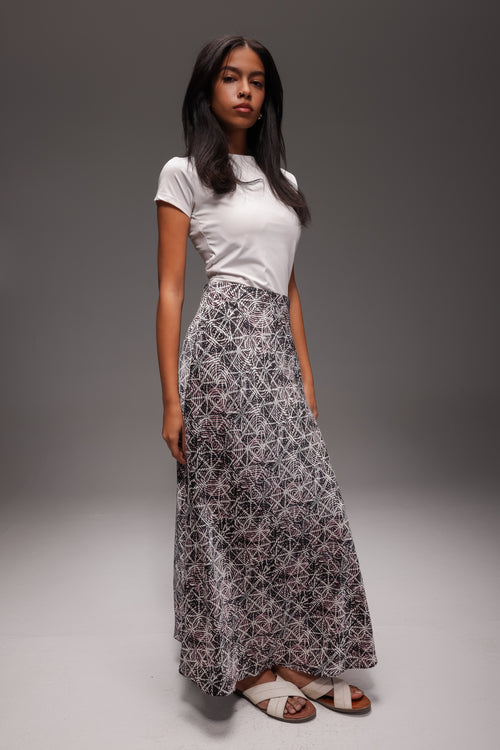 Black Kaleidoscope Maxi Skirt
