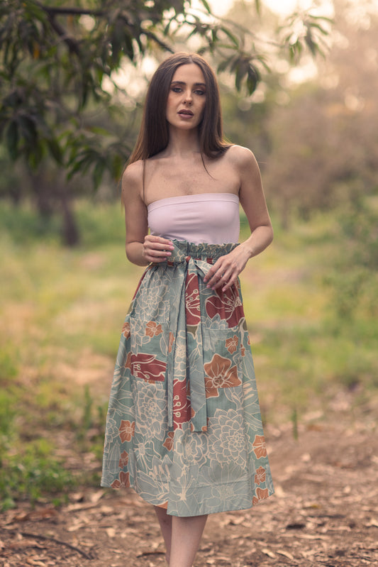 Brushstrokes of Summer A-Line Skirt