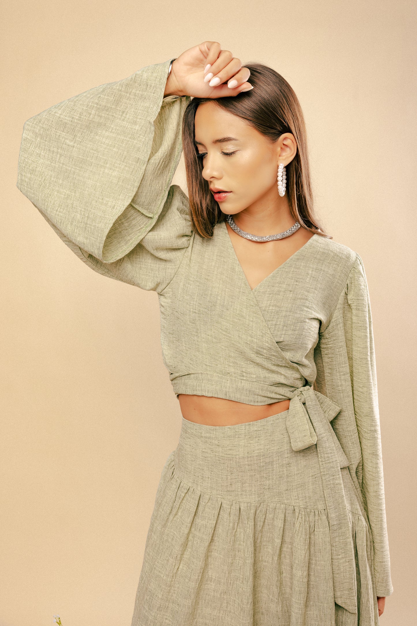 Pistache Wrap Top