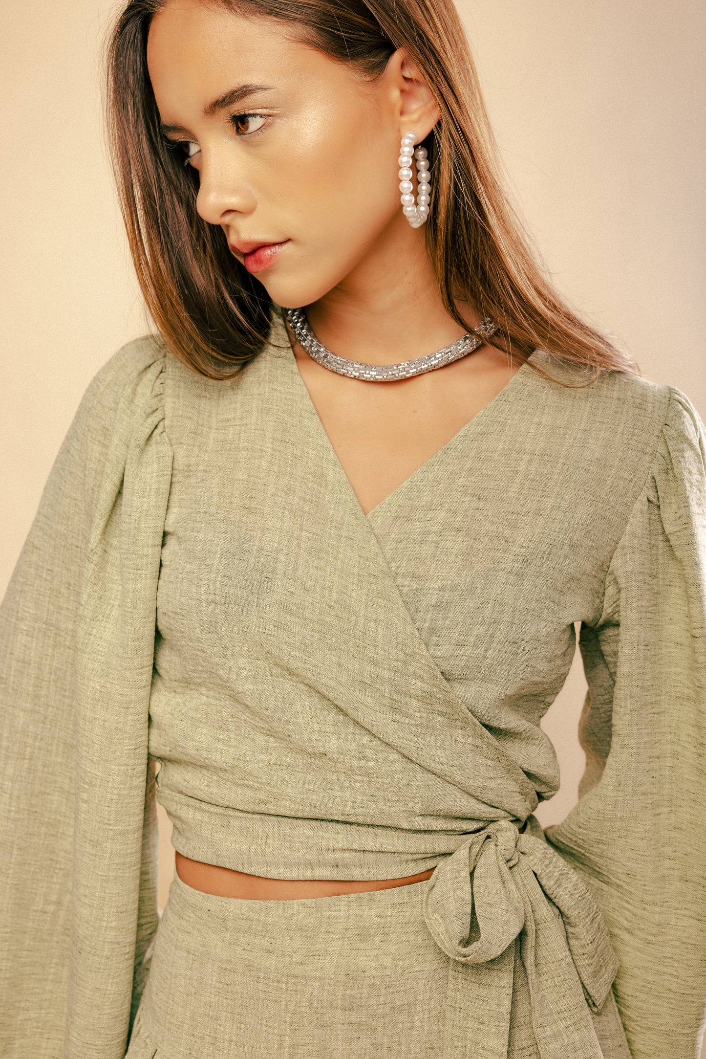 Pistache Wrap Top