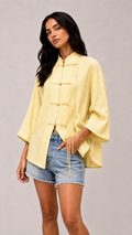 Butter Yellow Chinese Kimono