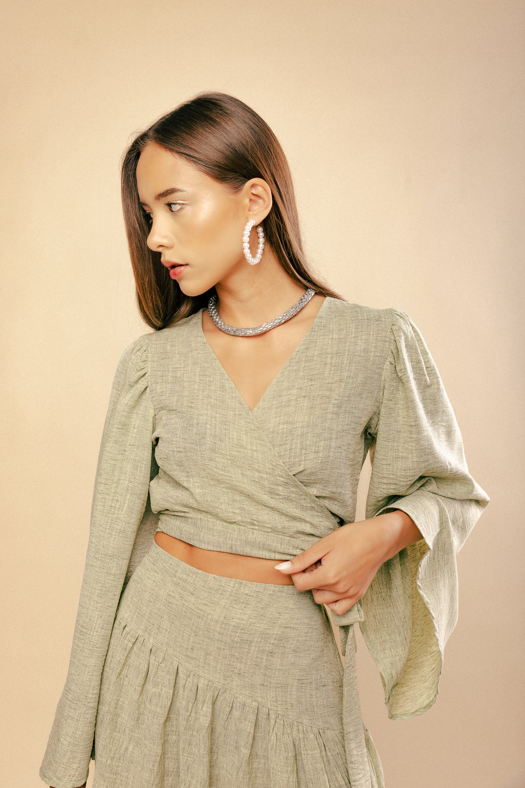Pistache Wrap Top