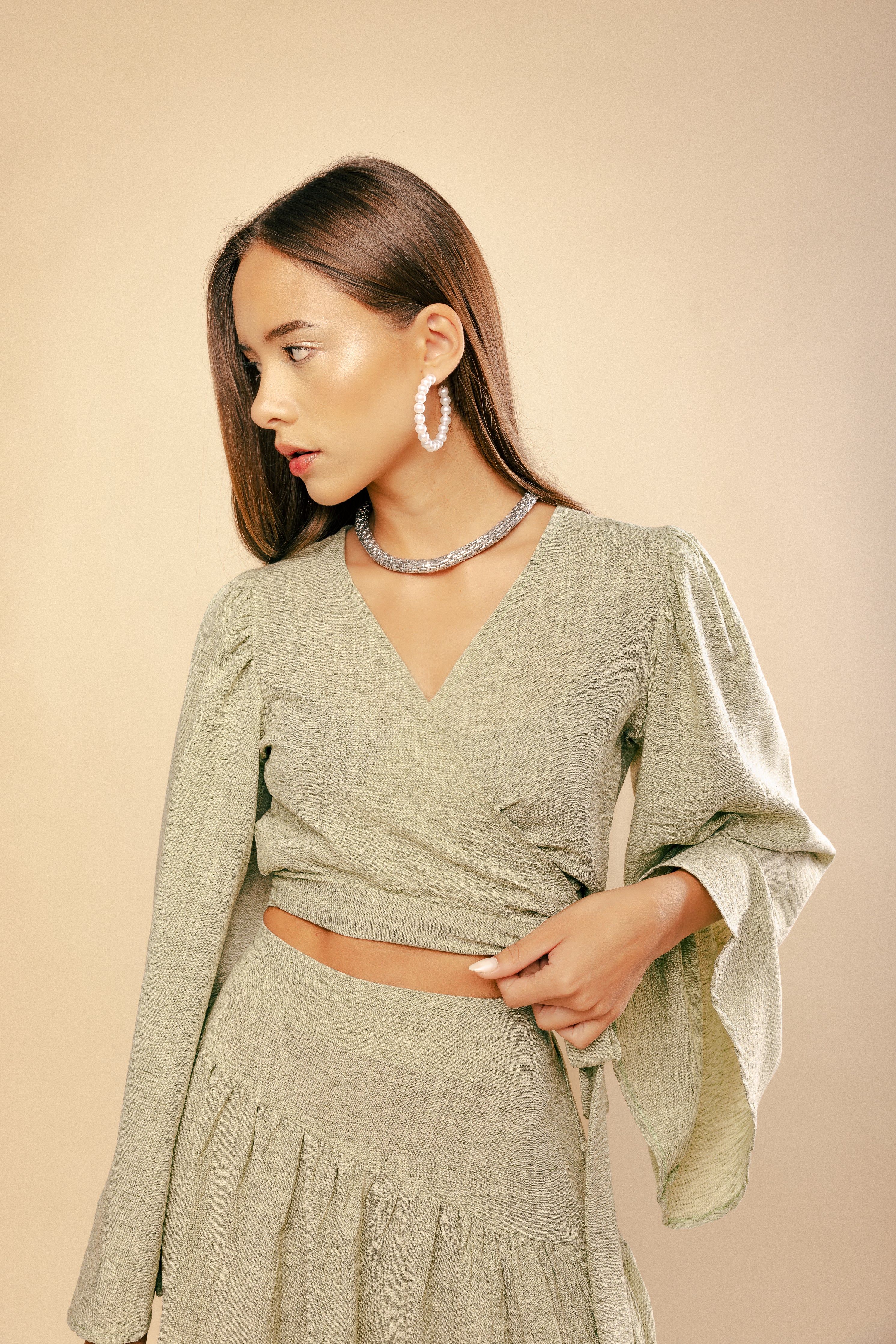 Pistache Wrap Top