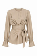 Camel Wrap Blouse