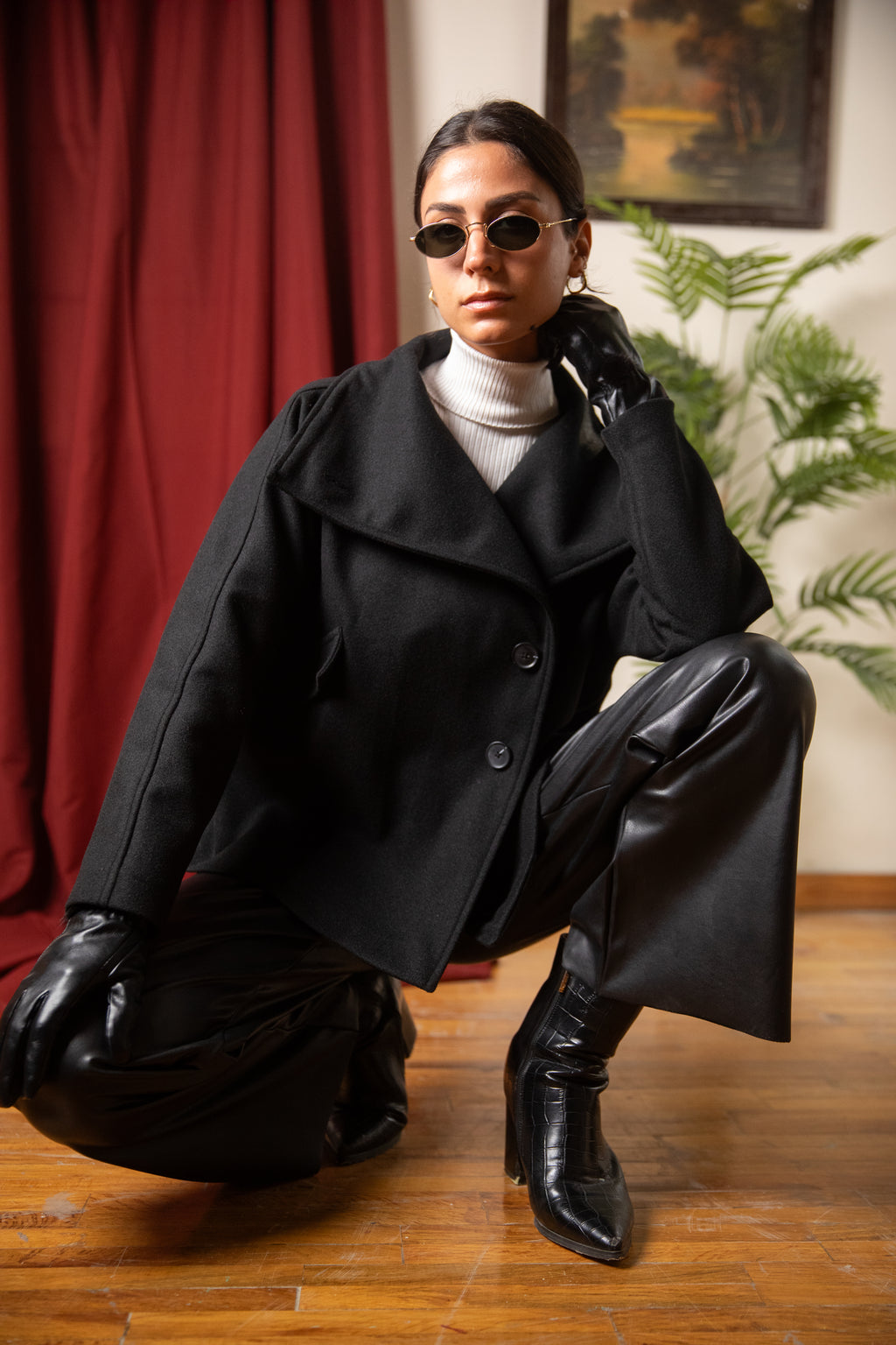 Bold Black Mini Coat