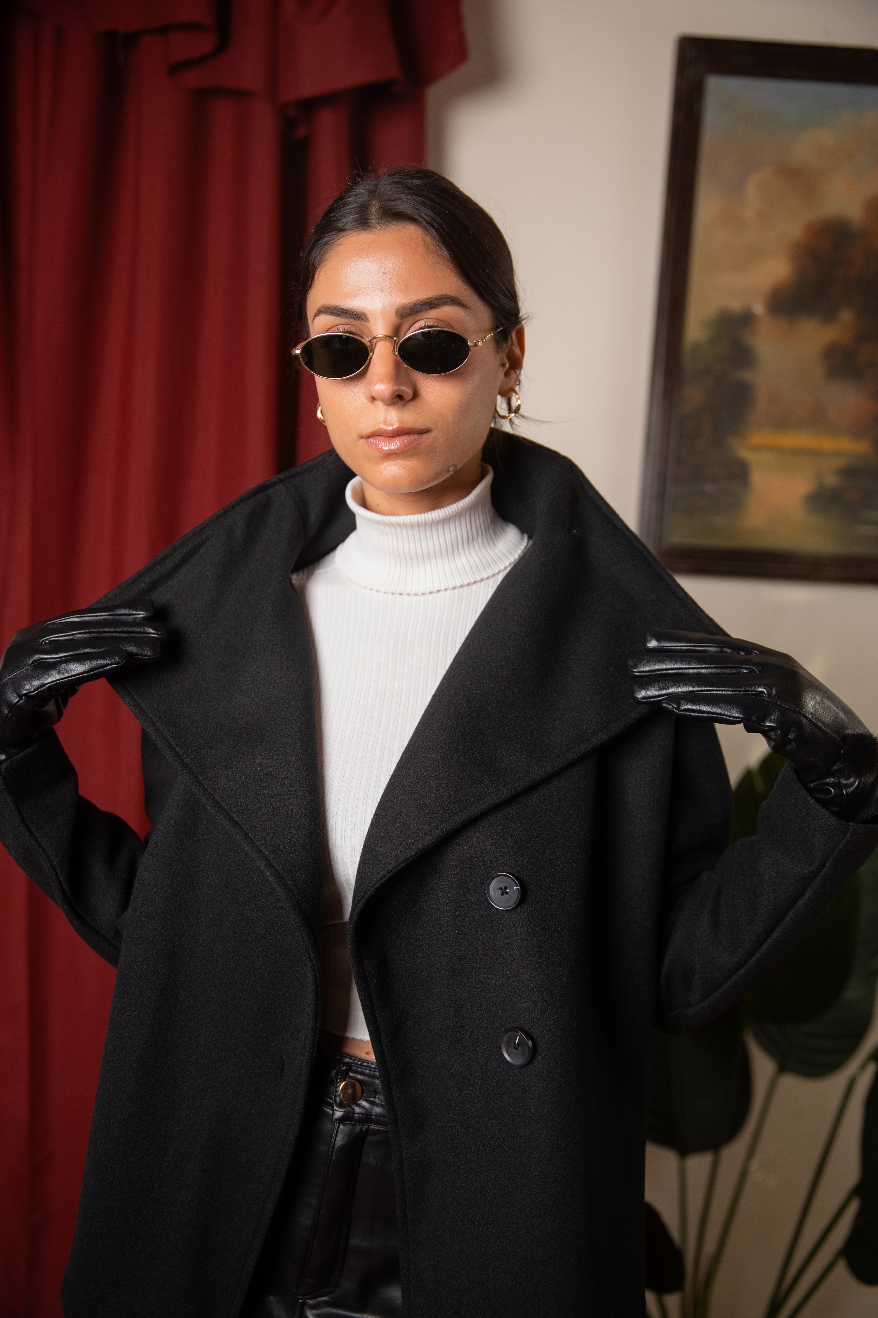 Bold Black Mini Coat