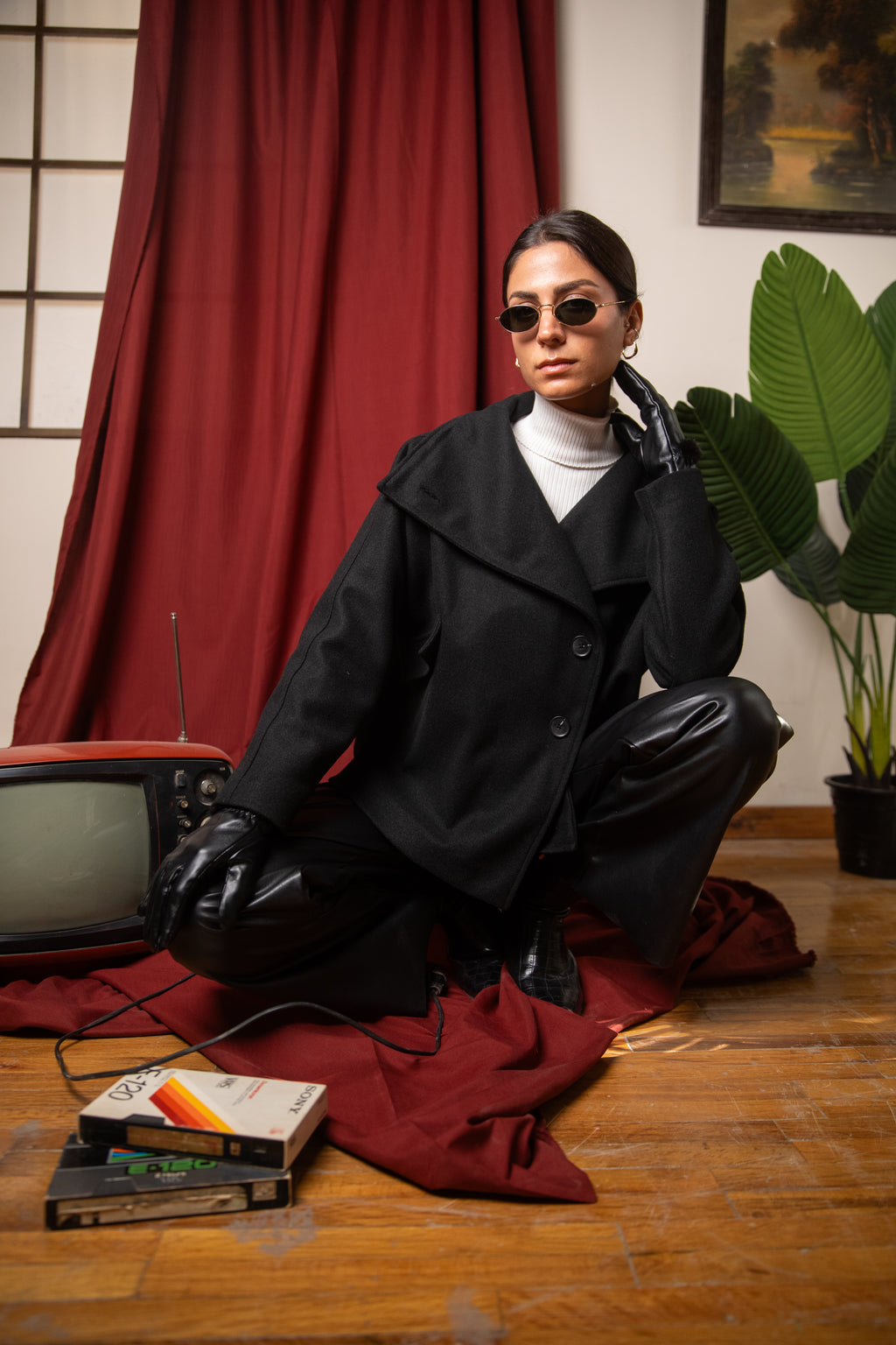 Bold Black Mini Coat