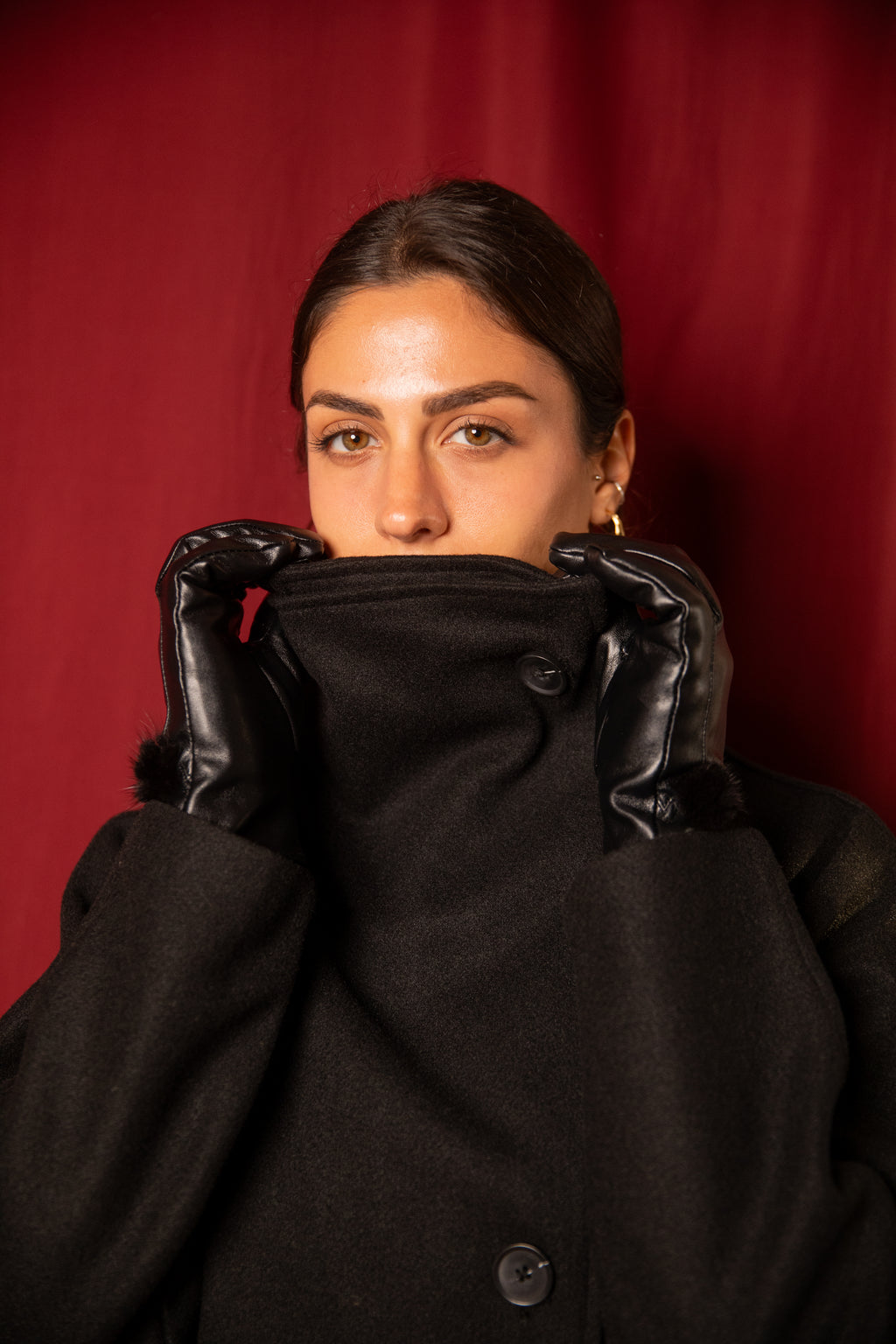 Bold Black Mini Coat